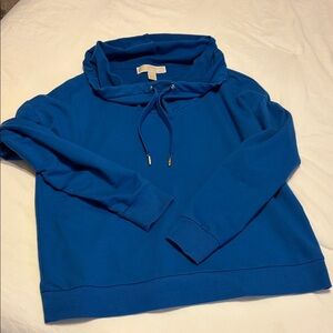 KORS Michael Kors Blue Drawstring Cow Neck Pullover top Small